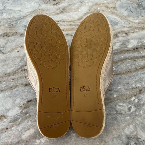 Coach Cassidy Espadrille Gold Metallic Mule Slides Women’s 8.5 - Picture 10 of 11
